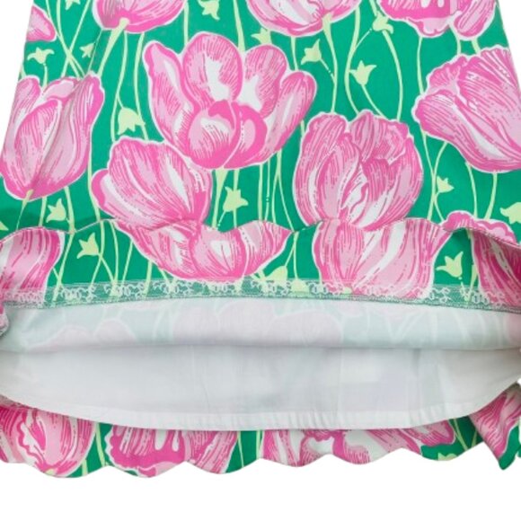 Lily Pulitzer StraplessTulip Print Scalop Hem Cocktail Dress Size 6 - Picture 9 of 9